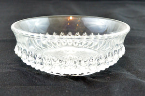 Vintage Diamond Pattern Cut Crystal Bowl Candy Dish