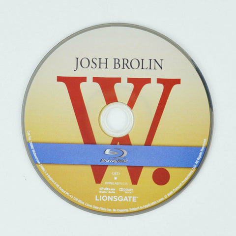 W. (Blu-ray Disc, 2009, Widescreen) Josh Brolin - DISC ONLY