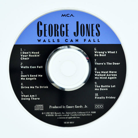Walls Can Fall by George Jones (CD, Oct-1992, MCA) DISC ONLY
