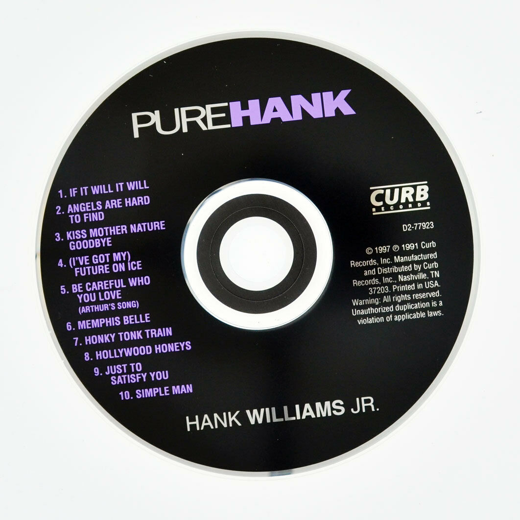 Pure Hank by Hank Williams, Jr. (CD, Apr-1991, Curb) DISC ONLY