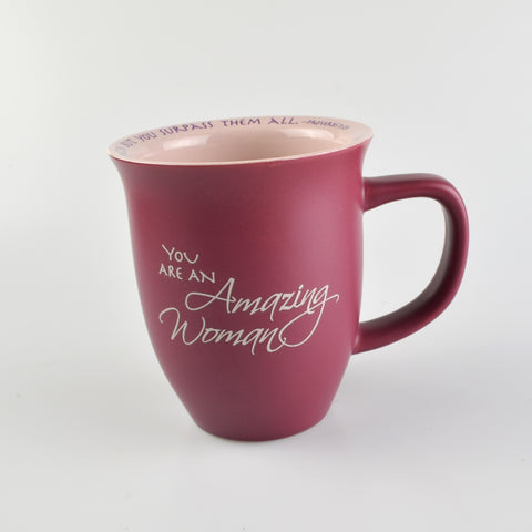 You Are An Amazing Woman Ceramic Coffee Mug or Tea Cup - 14 oz. Purple - Abbey CA