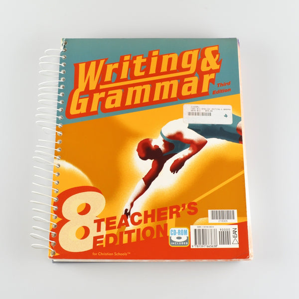 BJU Writing & Grammar 8 Teachers Edition by Cates, Rose, Stegall, Watkins - 3rd Edition
