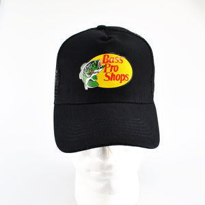 Bass Pro Shops Snap-Back Trucker Hat - Baseball Cap Black Adjustable One Size