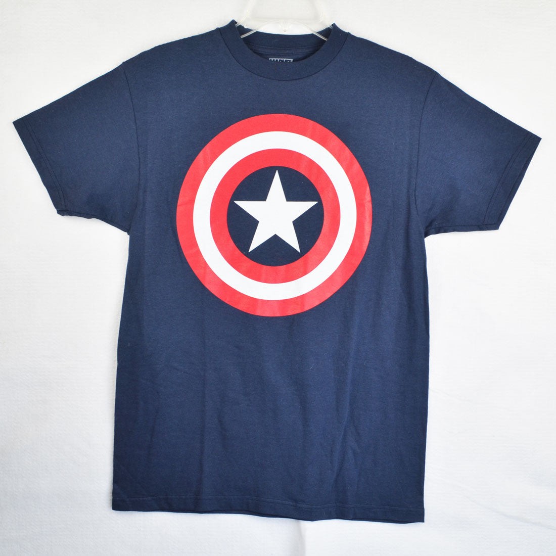 Marvel Captain America T Shirt - Mens Size Medium - Navy Blue - Graphic Tee