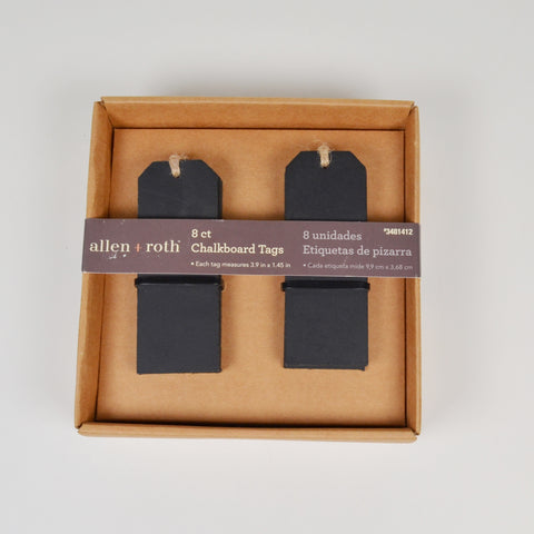 Allen + Roth Chalkboard Hang Tags with String Twine - Pack of 8 - NEW