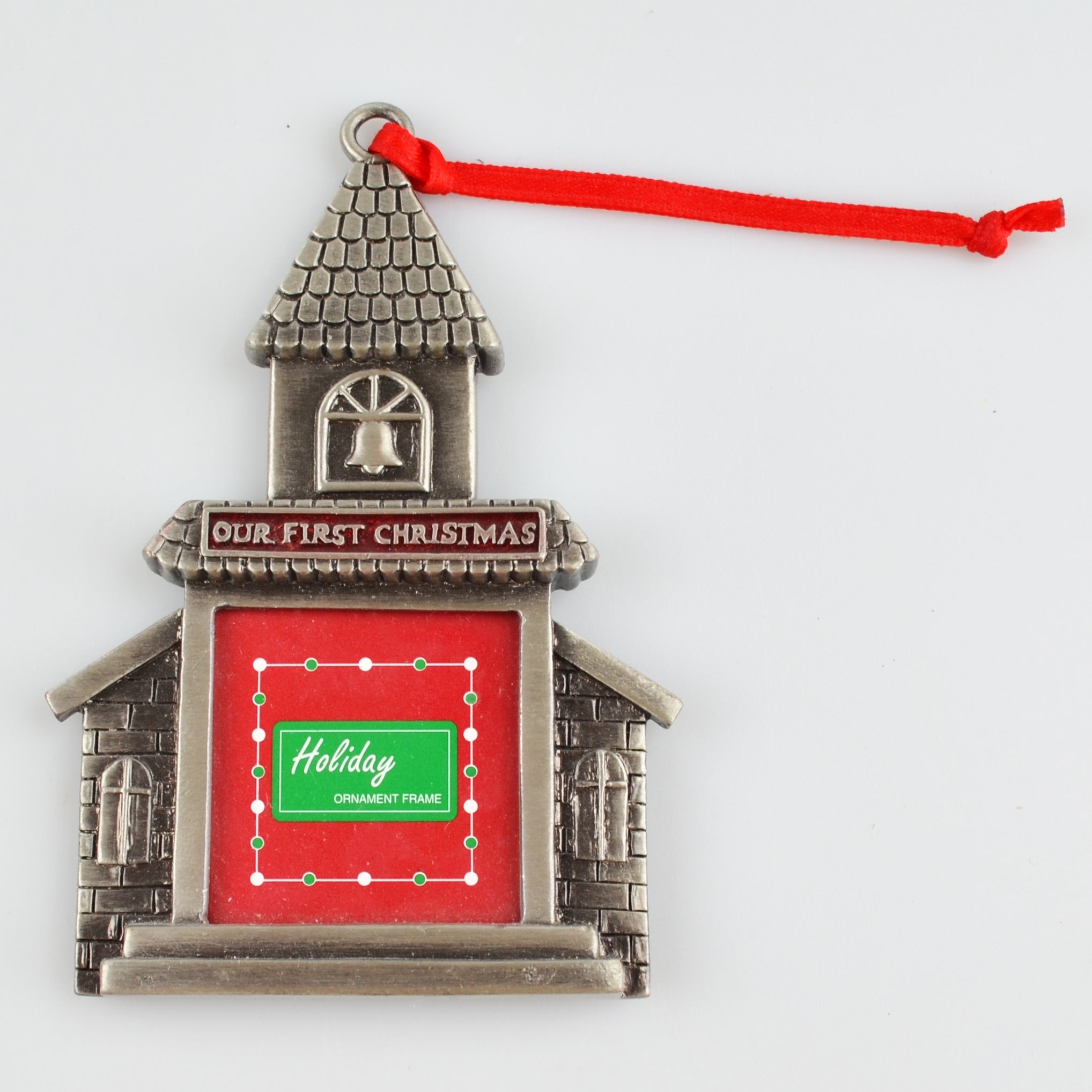 Our First Christmas Photo Frame Christmas Ornament - Pewter Type Metal
