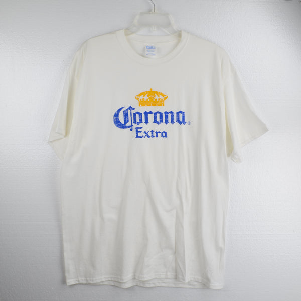 Corona Extra Graphic Logo T Shirt Mens XL Short Sleeve Crew Neck White