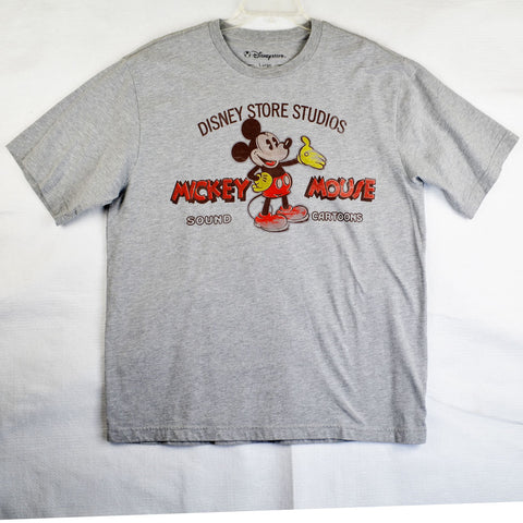 Disney Store Studios Mickey Mouse Sound Cartoons Gray T-Shirt Mens Size L