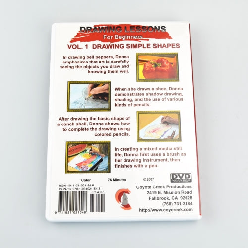 Drawing Lessons For Beginners (DVD, 2007) Donna Hugh - Vol 1 Simple Shapes