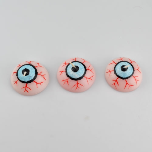 Vintage Set Of 3 Halloween 3D Floating Eyeball Wax Candles Spooky Scary