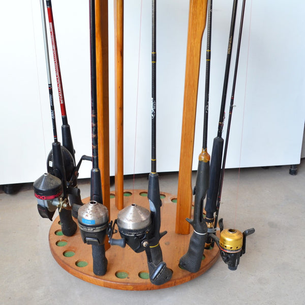 Fishing Pole Holder with 6 Rods and 5 Reels