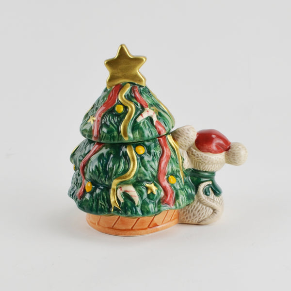 Fitz and Floyd Christmas Cream and Sugar Vintage 1995 - Holiday Bear, Tree