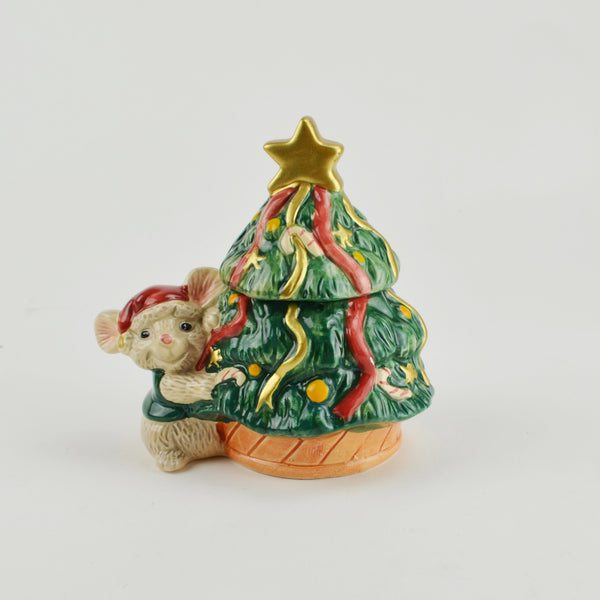 Fitz and Floyd Christmas Cream and Sugar Vintage 1995 - Holiday Bear, Tree