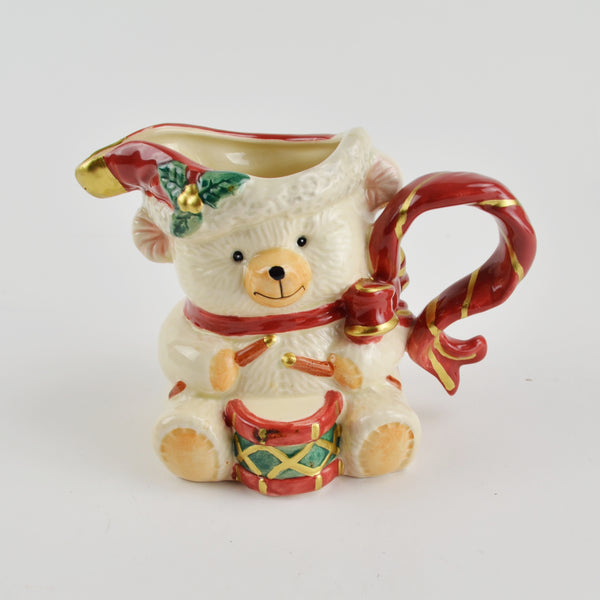 Fitz and Floyd Christmas Cream and Sugar Vintage 1995 - Holiday Bear, Tree