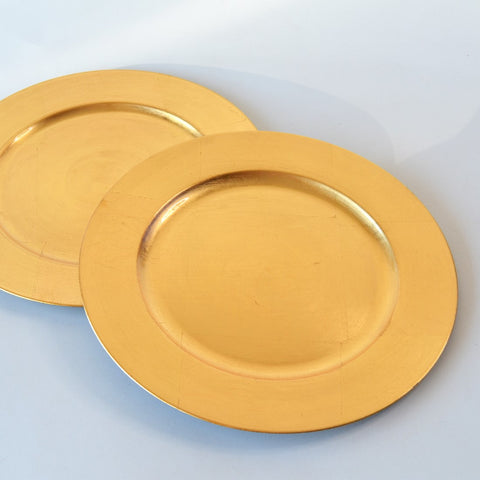 Set of 8 Gold Charger Plates - 13" - Dining Decor