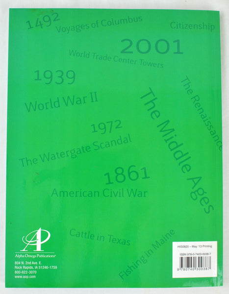 Lifepac Gold History and Geography (2002) Grade 8 Teachers & Student Unit 10