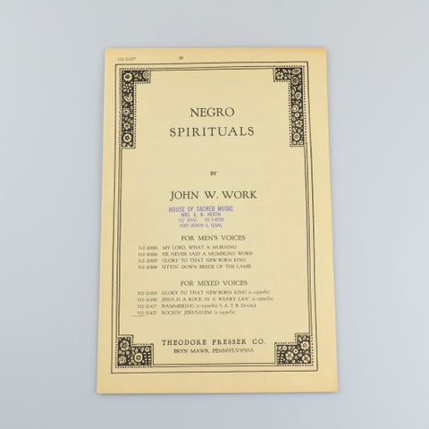 Vintage Negro Spirituals by John W. Work - "Rockin' Jerusalem" - 1940 - A Cappella