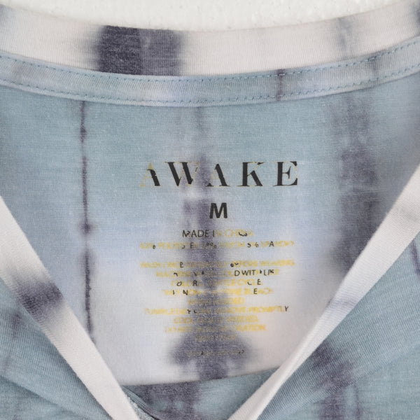 Awake - Shhh Nobody Cares - Blue Gray Tie-dye T-Shirt - Size M Medium