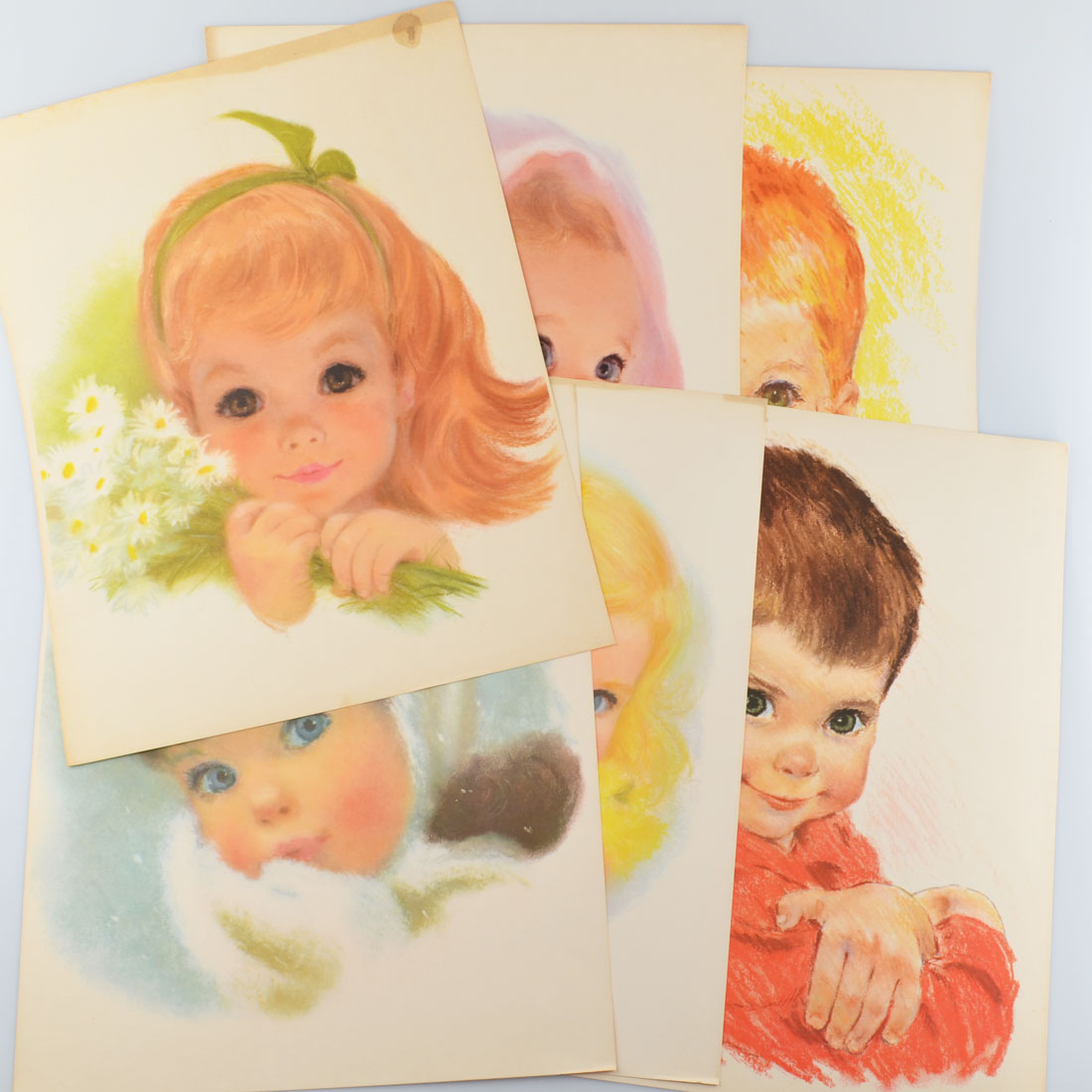 Vintage Northern Tissue Set of 6 American Beauty Prints by Frances Hook 11x14