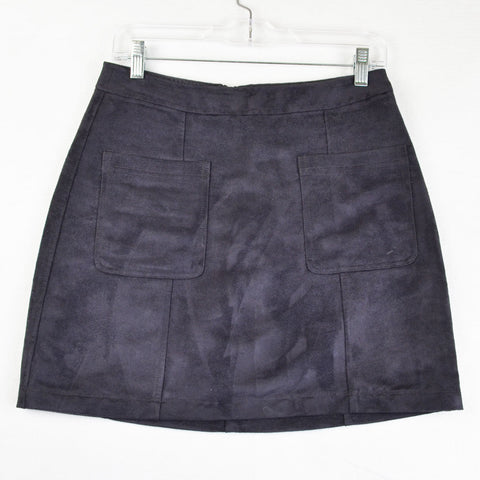 Old Navy Black Jack Faux Suede A-Line Zip Up Mini Skirt - Size 4