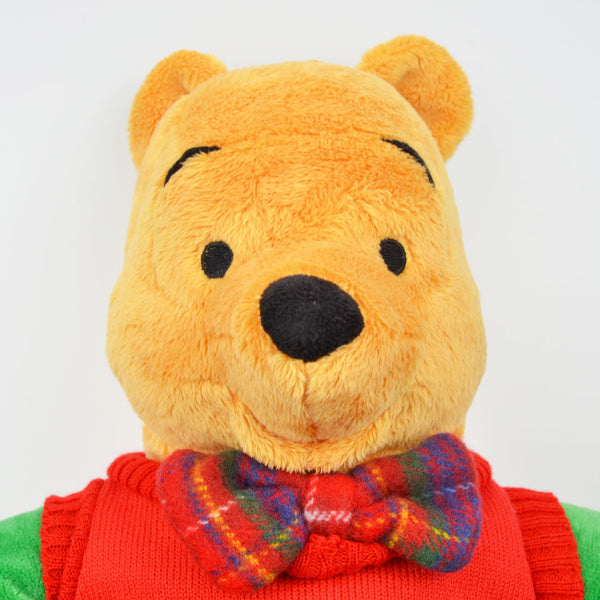 Winnie The Pooh Plush Dapper Bow Tie Sweater Disney Store 15" Tartan Plaid
