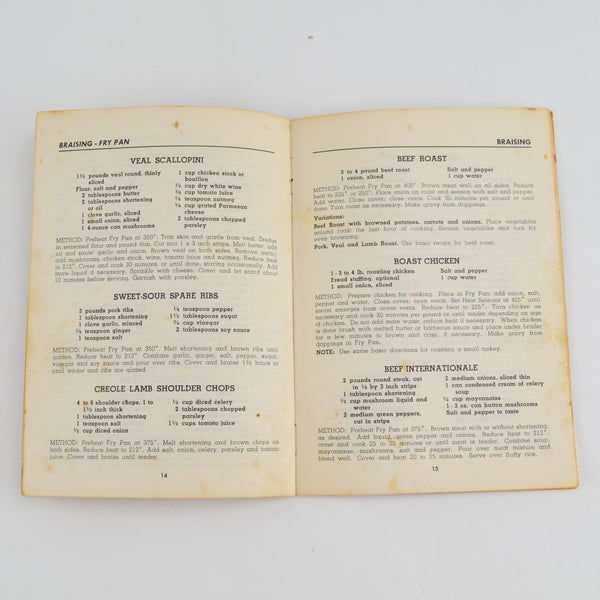 Vintage Presto Control Master Fry Pan - Griddle Recipes / Cookbook - 1971