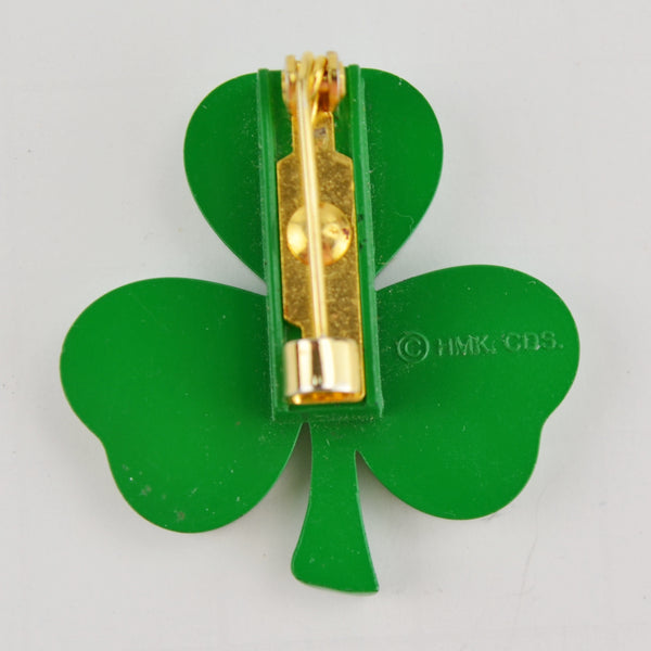Hallmark Shamrock Pin - Cross Stitch St. Patricks Day Green Clover Label Pin