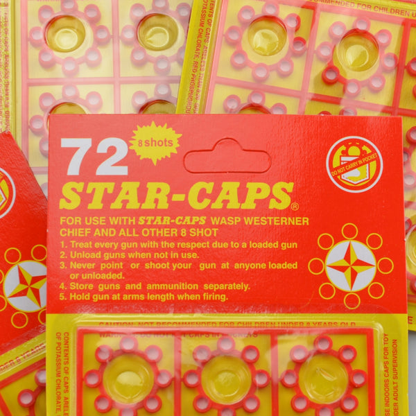 8 Shot Ring Star Caps 72 Shots - Lot Of 12 Cards - Total of 864 Shots