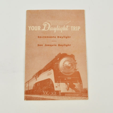 Vintage Southern Pacific Daylight Trip Schedule, Sacramento San Joaquin CA 1948
