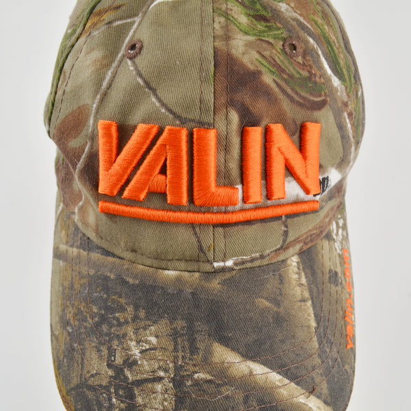 VALIN Hat Baseball Cap Brown Hunting Camo Orange Embroidered Logo