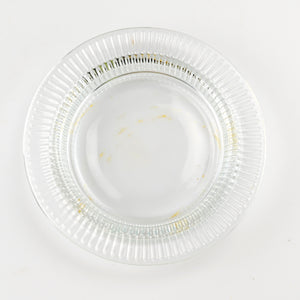 Vintage Ribbed Glass Wine Coaster / Ashtray - Clear - Open 4.5"