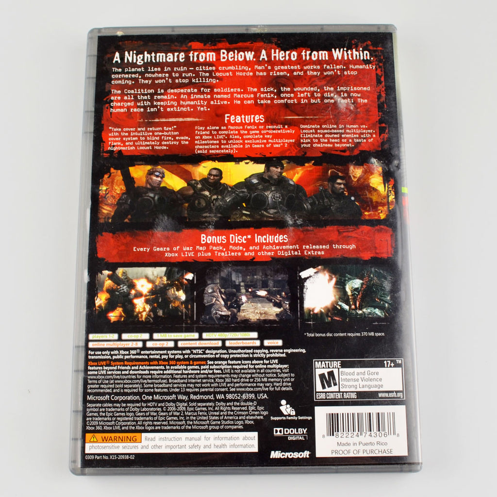 Gears of War (Microsoft Xbox 360, 2006)- used – Collectors Crossroads