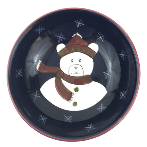 Christmas Cookie Dish Bowl - Christmas Twilight Collection Bear - 8"