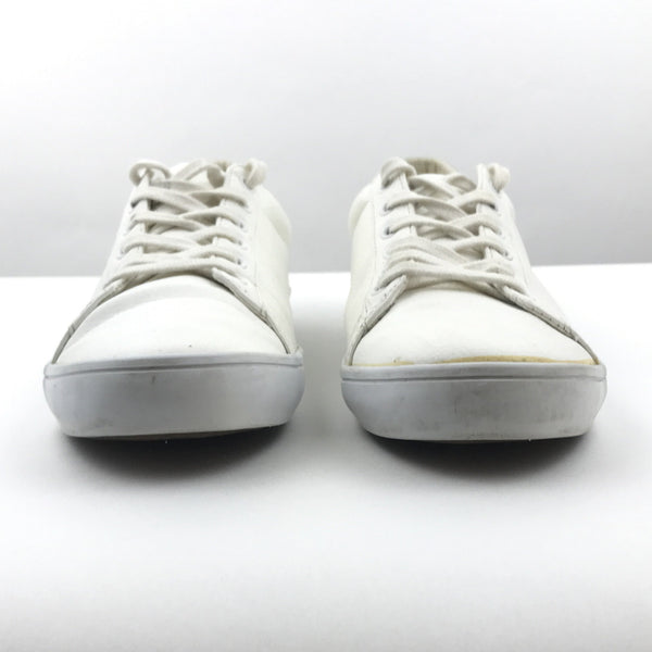 Old Navy Womens Court Sneakers White Silver Metallic Heel - Size 9 - Lace-Up