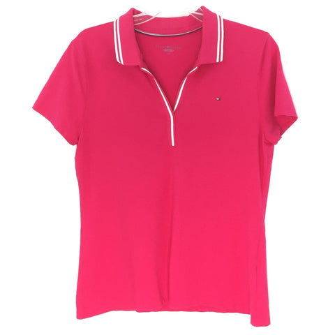 Tommy Hilfiger Womens Polo Top - Hot Pink - Size Large