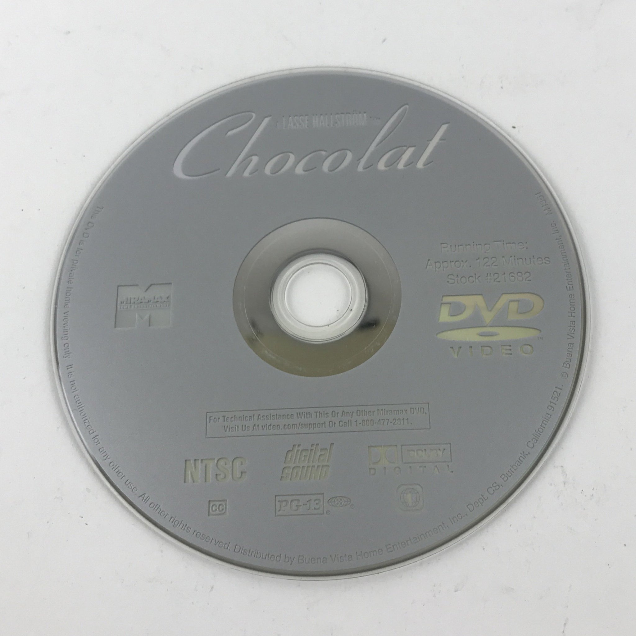 Chocolat (DVD, Widescreen) Juliette Binoche, Judi Dench, Johnny Depp - DISC ONLY
