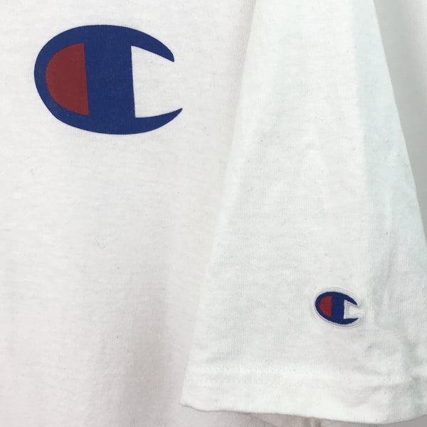 Champion Logo Graphic T Shirt Men’s - Size Large - White