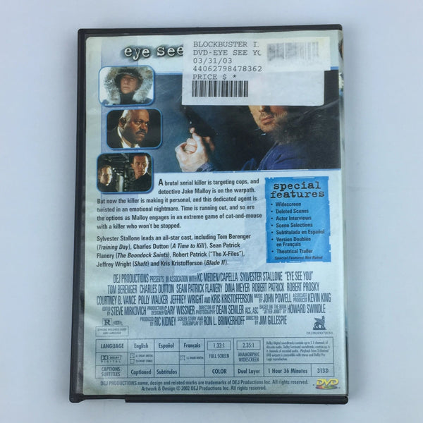 Eye See You (DVD, 2002) Sylvester Stallone, Tom Bergenger, Charles Dunn, Sean Patrick