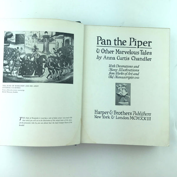 Pan The Piper And Other Marvelous Tales by Anna Chandler - First Edition 1923