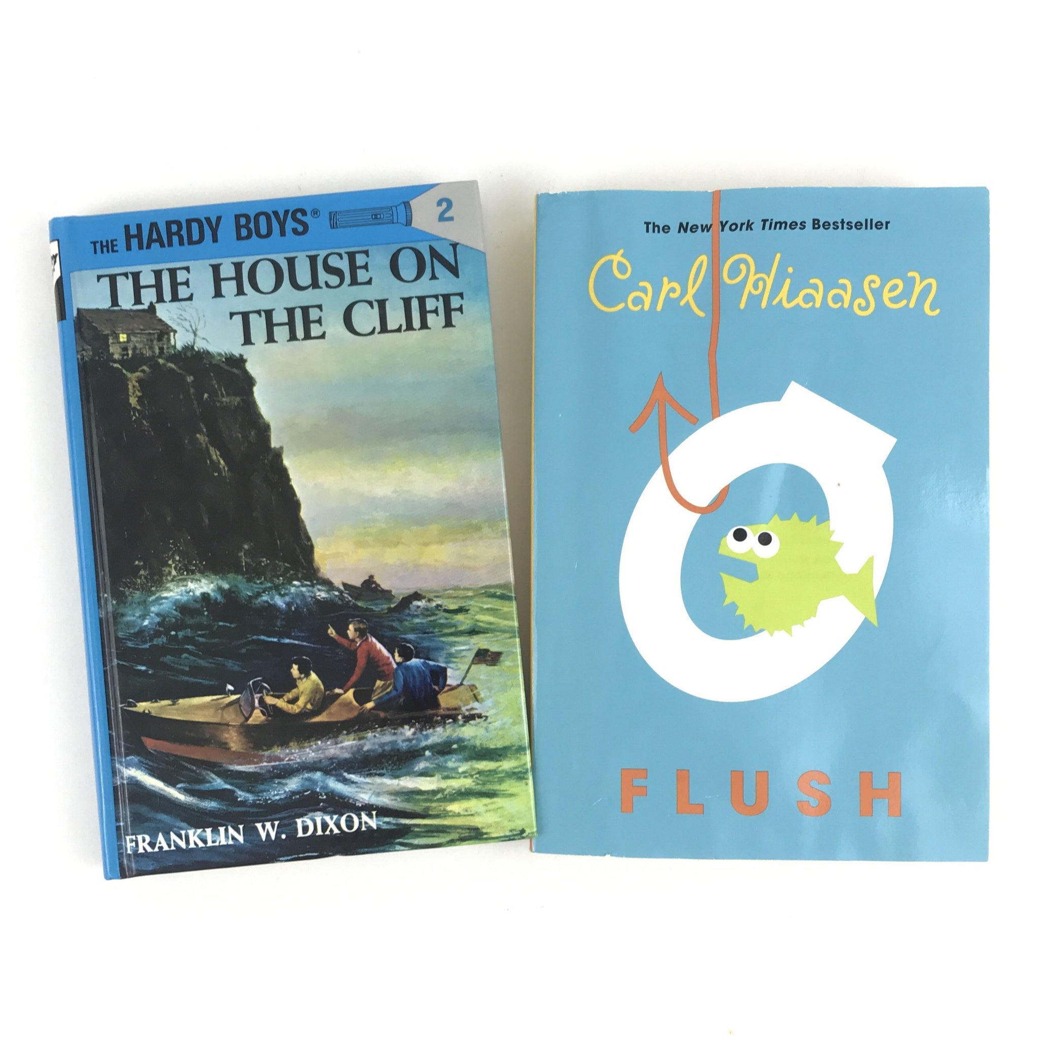 The Hardy Boys The House On The Cliff by Franklin Dixon Plus Flush by Carl Hiaasen