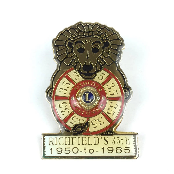 Lions Club Lapel Pin - Richfield Wisconsin 1950 - 1985 Hat Pin - 35th Anniversary