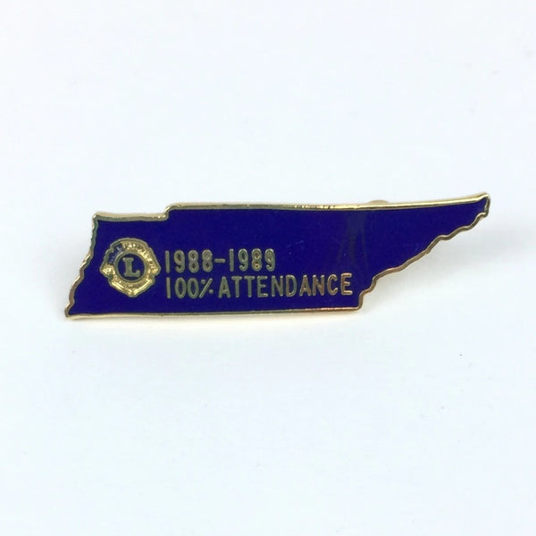Lions Club Lapel Pin - Tennessee 1988 to 1989 Attendance Hat Pin
