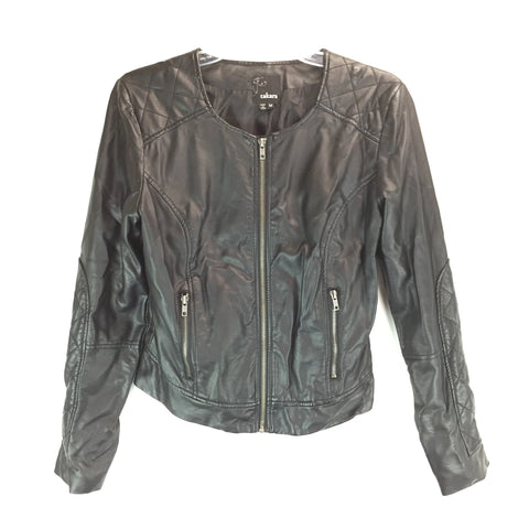 Takara Womens Jacket - Faux Leather - Black - Size Medium