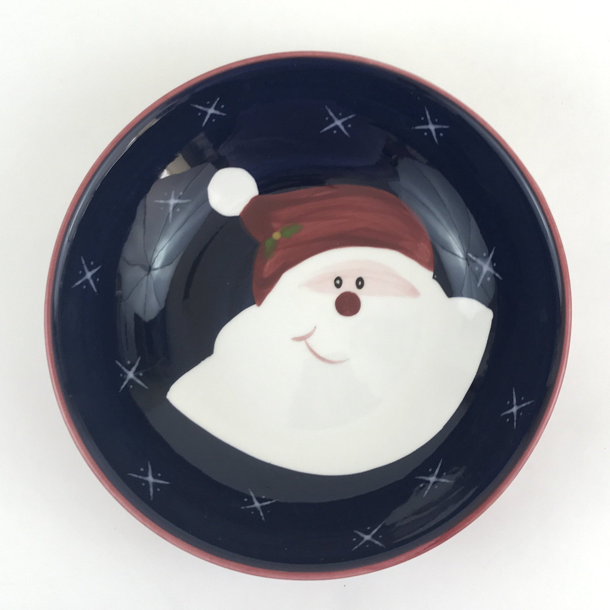 Christmas Cookie Dish Bowl - Christmas Twilight Collection Santa - 8"