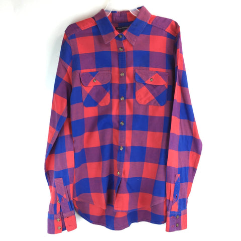 American Eagle Outfitters Womens Flannel Shirt - Red Blue Buffalo Check - Size XS