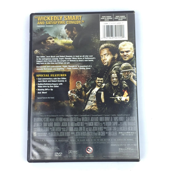 Tropic Thunder (DVD, 2008) Ben Stiller, Jack Black, Robert Downey Jr