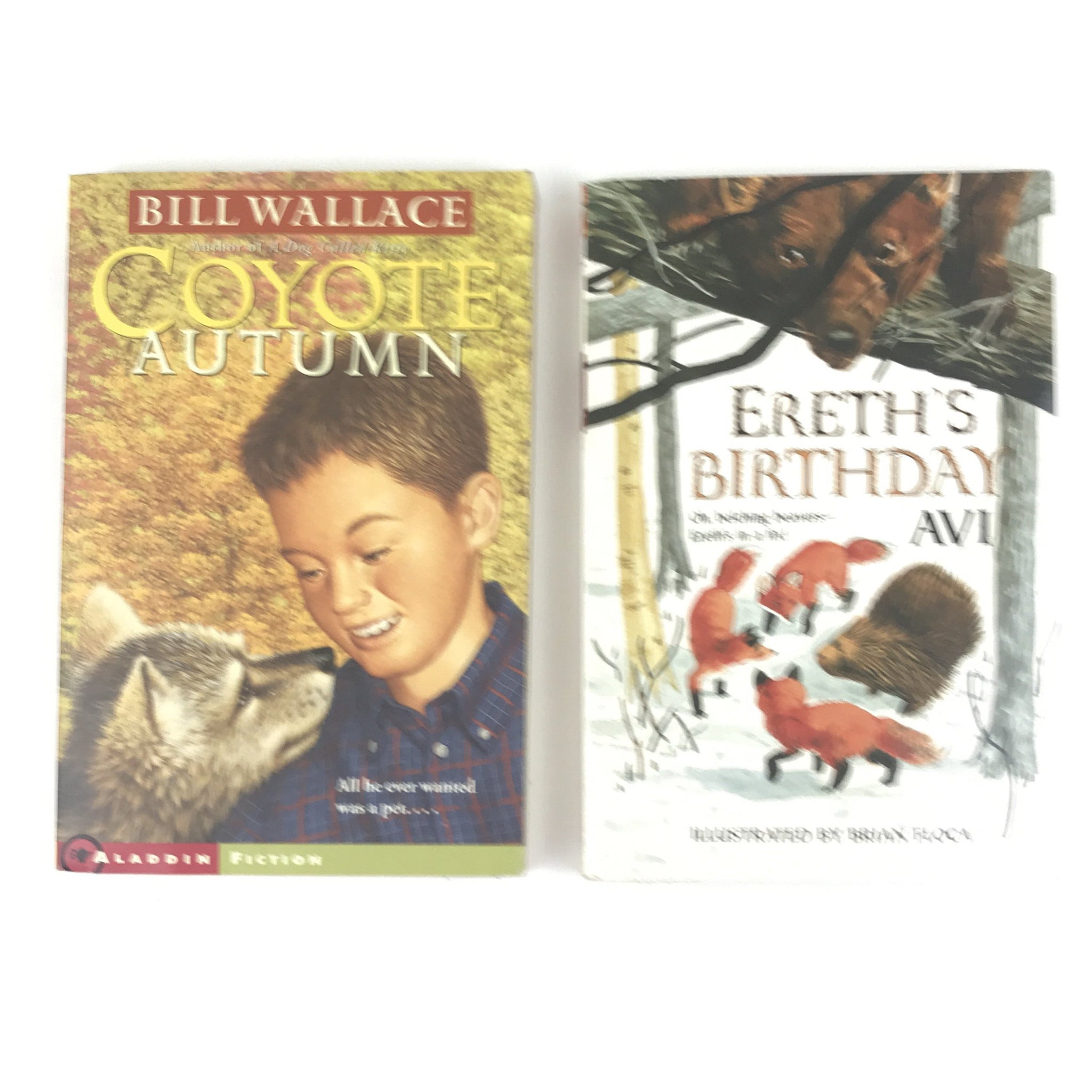 Ereths Birthday by Avi and Coyote Autumn by Bill Wallace - Lot of 2 Boy Books