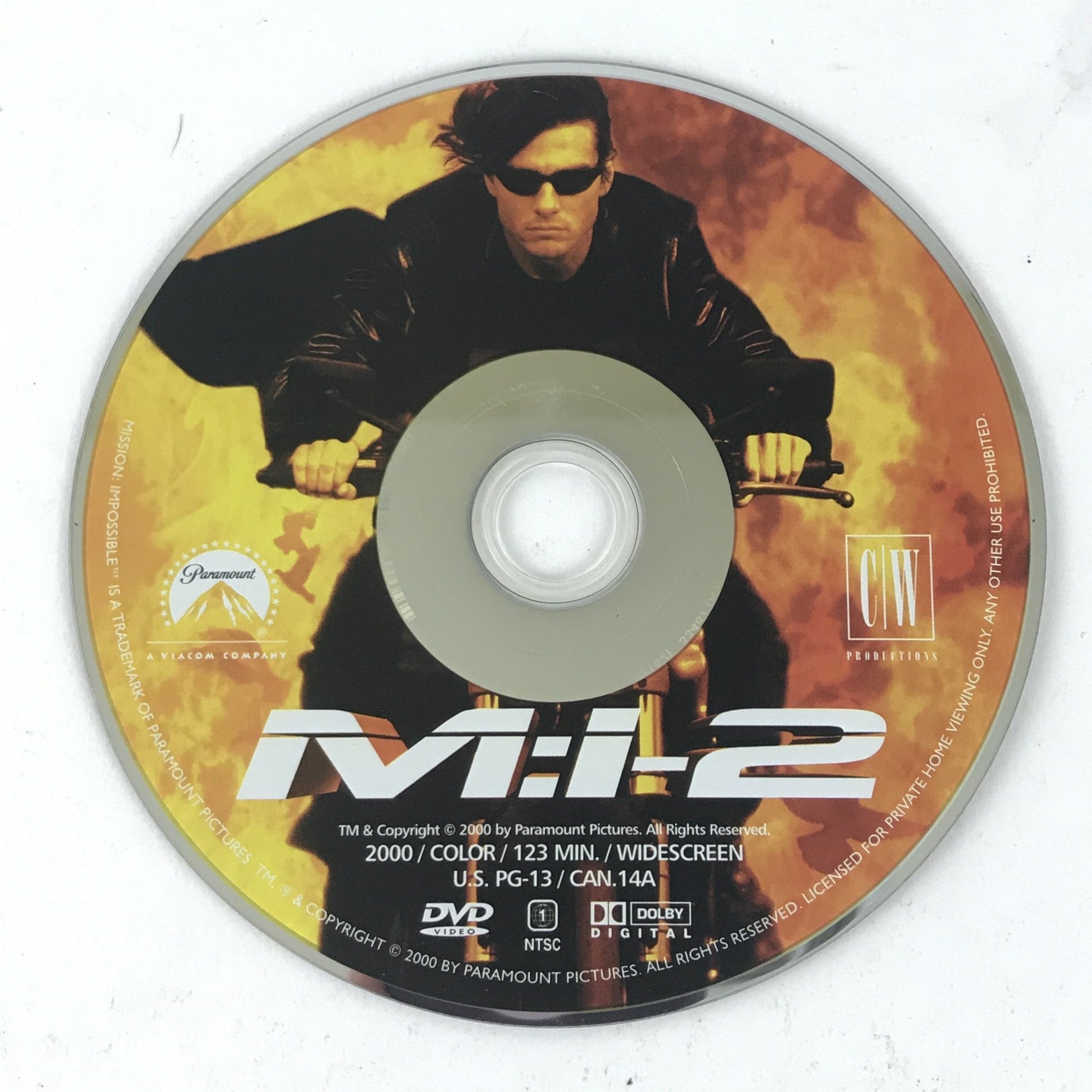 M:I-2 - Mission Impossible 2 (DVD, Widescreen) Tom Cruise - DISC ONLY