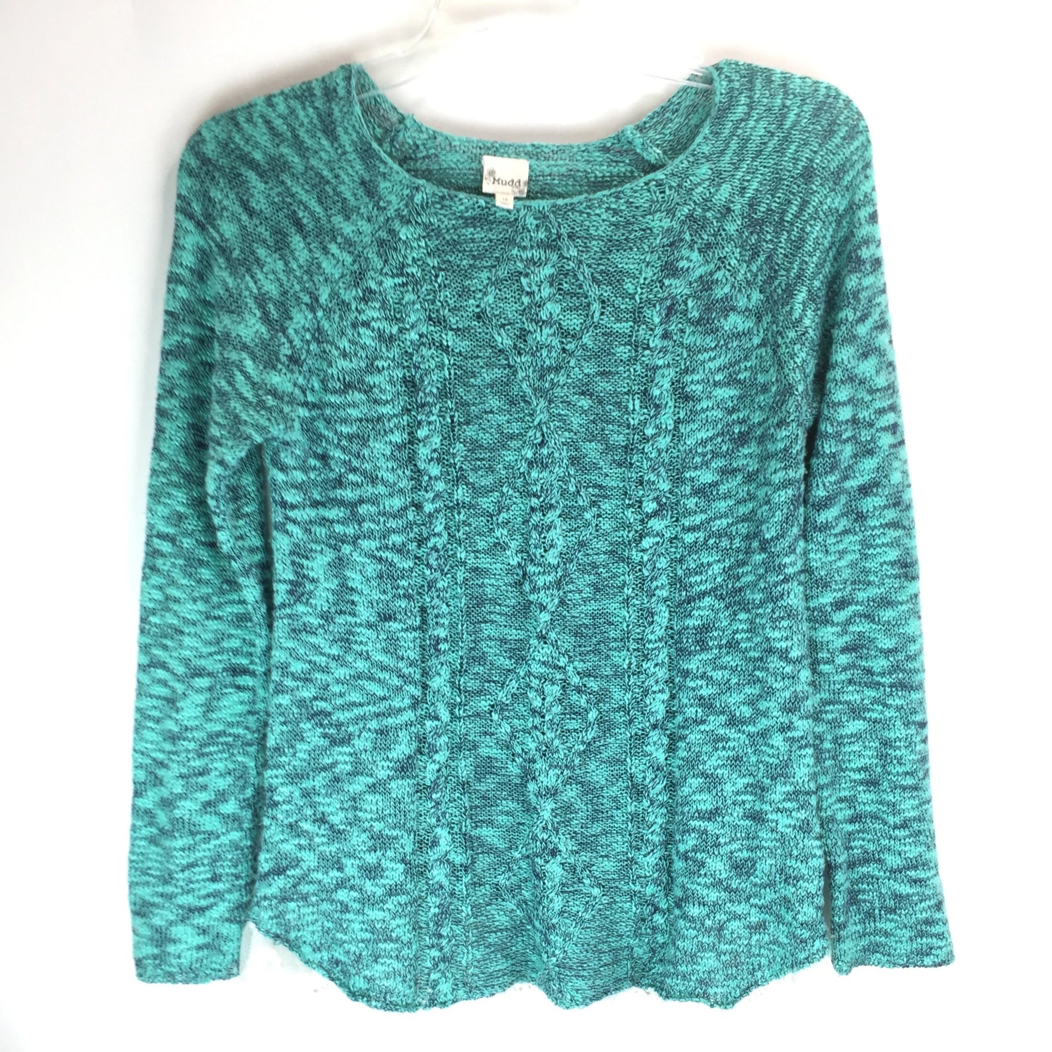 Mudd Girls Sweater - Lace Bottom - Size 14 - Turquoise and Black