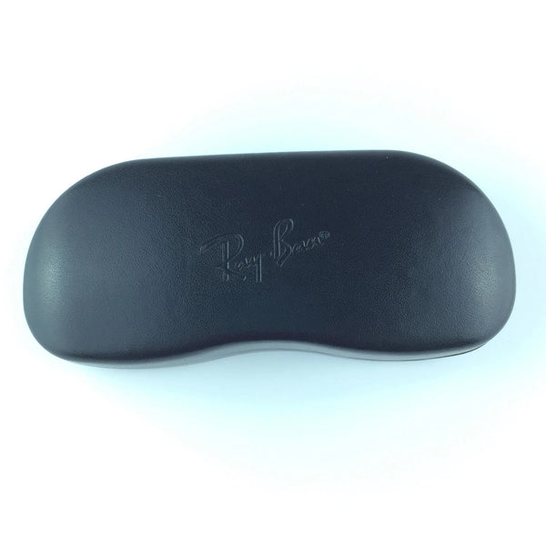 Ray Ban Sunglass Case - Black Leather LARGE Hard Shell - Snap Clamshell Glasses Case
